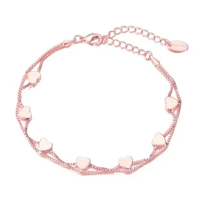 Philip Jones Rose Gold Plated Heart Bracelet