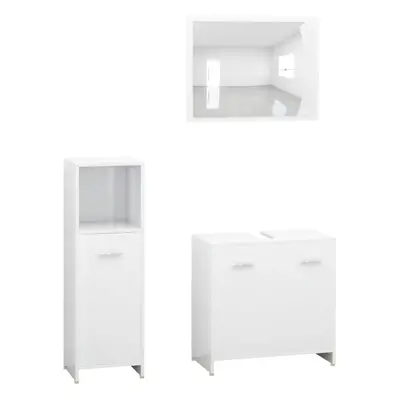 (high gloss white) vidaXL Bathroom Furniture Set Piece Engineered Wood Storage Multi Colours