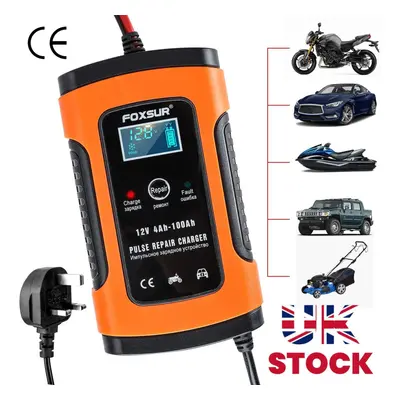 Car Battery Charger 12V Automobile Motorcycle Intelligent Pulse Repair