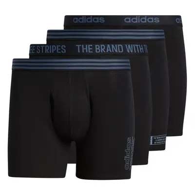 adidas Men's Core Stretch Cotton Boxer Brief Underwear (4-Pack) Black