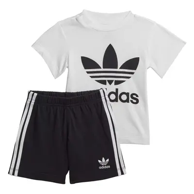 adidas Originals unisex baby Trefoil Shorts Tee Set T Shirt White/Bla