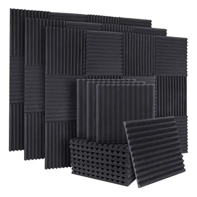 50Pcs Acoustic Soundproof Foam Sound Absorbing Panels Sound Insulation Panels Wedge for Studio W