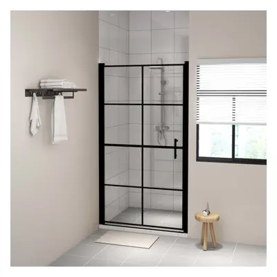 Shower Doors Tempered Glass 100x178 cm Black