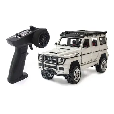 (White) RTR 1/24 2.4G 4WD RC Car Mini Crawler LED Light Alloy Shell Off-Road Truck Vehicle Model