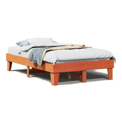 vidaXL Bed Frame without Mattress Bed Wax Brown 120x200 cm Solid Wood Pine