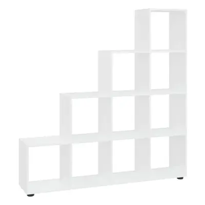 (High gloss white, x x cm(L x W x H)) vidaXL Staircase Bookcase Book Shelf Storage Rack Bookshel