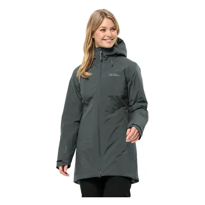 (L, Slate Green) Jack Wolfskin Womens Heidelstein Insulated Waterproof Windproof Jacket