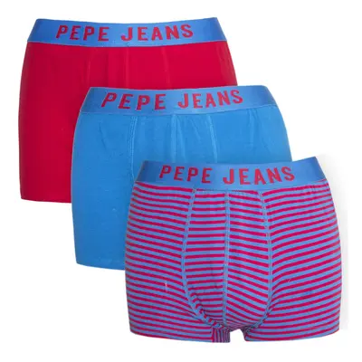 (Rugby Red, XL) Pepe Jeans Men'S Designer Casual Boxers Trunks Shorts Pack Cotton New 'Irving'