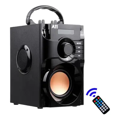 (Black) Wireless Bluetooth Speaker Stereo Subwoofer Bass Speakers Music Studio Support FM AUX