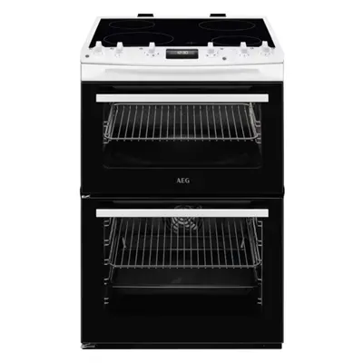 AEG CCX6540ACW 116L Built-in Double Oven with Ceramic Hobs - White