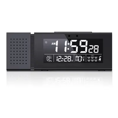 (Black) Multi-function Sound and Light Digital Alarm Clock Home Night Light IR Human Body Induct