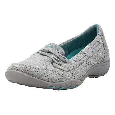 Skechers Women's Breathe Easy-Good Influence Sneaker Grey Aqua 6.5