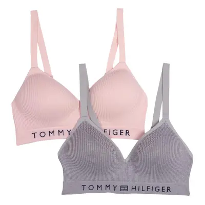 Tommy Hilfiger Womens Seamless Lightly Lined Wirefree 2-Pack Sports Br