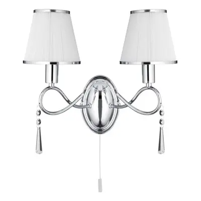 2 Light Switched Chrome Wall Light