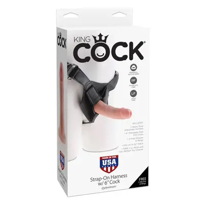 King Cock Strap-on Harness w/ 6\ Cock-Flesh"