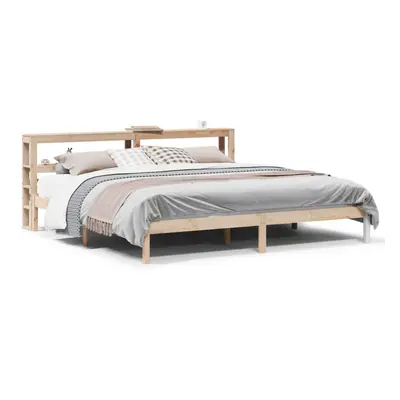 (natural, x cm) vidaXL Bed Frame with Headboard Bed Solid Wood Pine