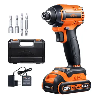 (US Plug) 20V Electric Screwdriver Brushless Cordless Impact Driver LED Working Light Rechargeab