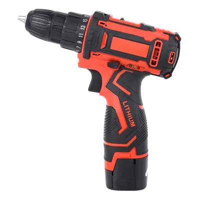 (Two Batteries, EU Plug) 12V Electric Drill Cordless Wireless Rechargeable Electric Screwdriver 