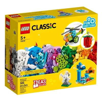 LEGO Classic Bricks and Functions Building Toy for Kids, Gear Driven Mini Builds with Pirouettin