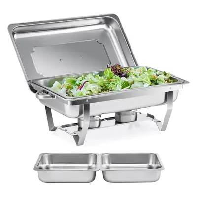 MantraRaj Chafing Dish Buffet Set 9L Chafer For Catering Half Size Food Pans Fuel Holders Lid Fo