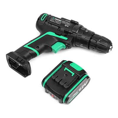 (UK Plug) 12V 1.5Ah Li-ion Battery Cordless Electric Hammer Power Drills Two Speed Power Screwdr