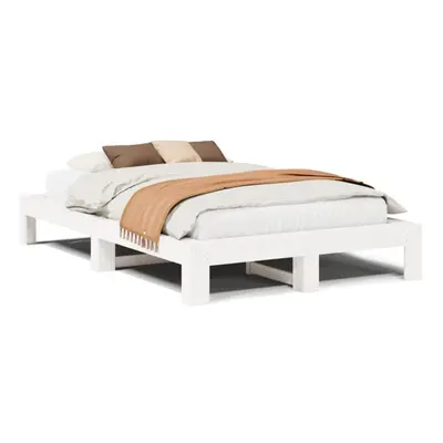 (white, x cm) vidaXL Bed Frame without Mattress Bed Base Solid Wood Pine