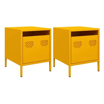 (yellow, pcs) vidaXL Bedside Cabinets Nightstand Side Table Bed Table Bed CabinetÃÂ Steel