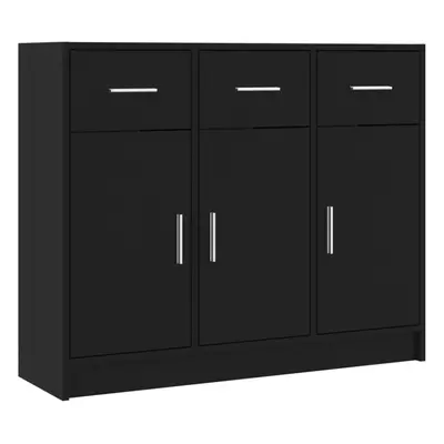 (black) vidaXL Sideboard Storage Cabinet Side Board Highboard Cupboard Engineered Wood