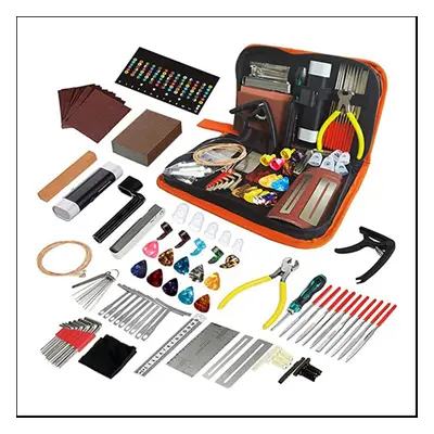 99PCS Guitar Toolbox, Guitar Repair and Maintenance Tools, with Guitar Strings, for Acoustic Gui