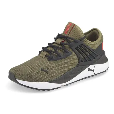 PUMA Men's Pacer Future Sneaker Burnt Olive-Puma Black-High Risk Red