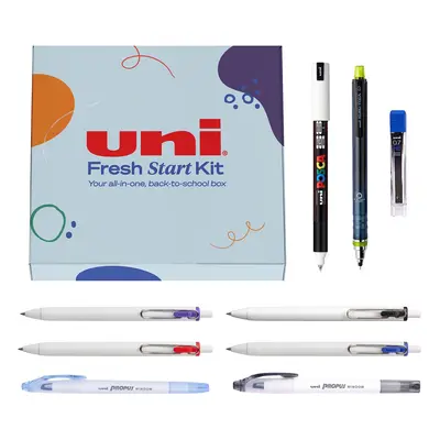 Uniball & Posca Fresh Start Kit | Back to School Supplies | Gel Pens Clear Window Highlighters P