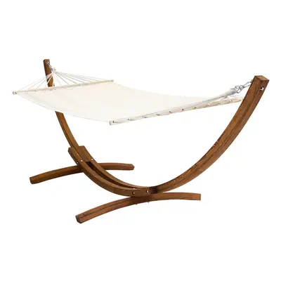 Charles Bentley Free Standing Canvas for Garden Hammock with Wooden Arc Stand in Cream Or Multic