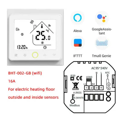 (GBLWWifi-White) Wifi Smart Thermostat 3A Temperature Controller APP Remote Control for Water/Ga