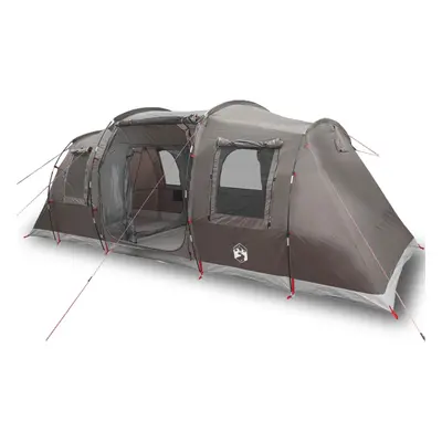 (brown) vidaXL Family Tent Tunnel 6-Person Camping Tent Lightweight Tent Waterproof