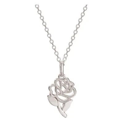 Disney Beauty and the Beast Belle's Rose Pendant Necklace Sterling Si