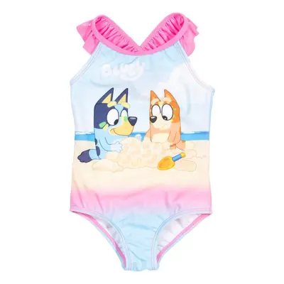 Bluey & Bingo Little Girls One-Piece Bathing Suit Pink/Blue