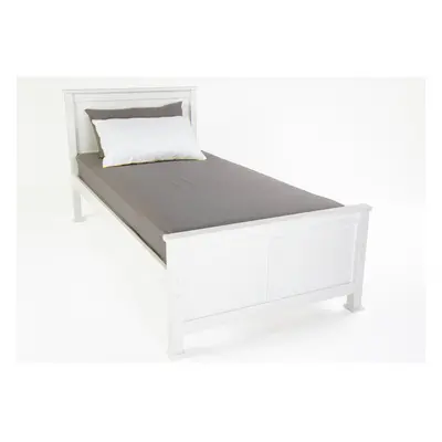 (Single) Madrid Solid Wooden Bed Frame in White(FRAME ONLY)