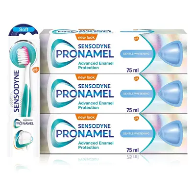 Sensodyne Pronamel Regime Kit | 3x Sensodyne Pronamel Gentle Whitening Cool Mint Toothpaste ml a