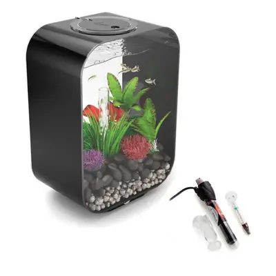 biOrb LIFE 15L Black Aquarium Fish Tank with Multi Colour LED Lighting and Heater Pack