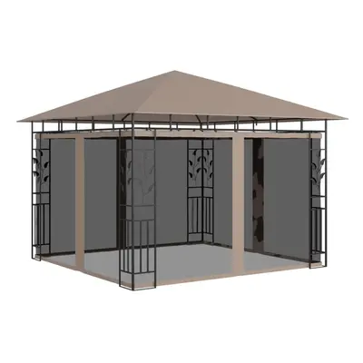 vidaXL Gazebo with Mosquito Net 3x3x2.73 m Taupe g/mÂ² Patio Canopy Shelter