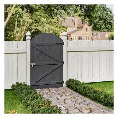 (90*150cm) Semi Braced Arch Top Strong Wooden Garden Gate, Grey