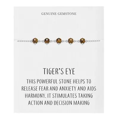 Philip Jones Tiger's Eye Gemstone Bracelet with Quote Card