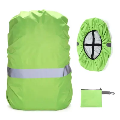 (Green, 3XL) Backpack Cover with Reflective Strip