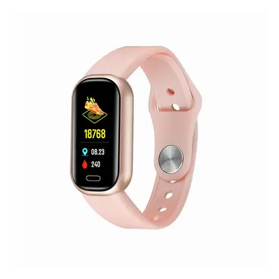 (Pink) 0.96 inch Touch Screen Bluetooth Call Heart Rate Blood Pressure Blood Oxygen Monitor Cust