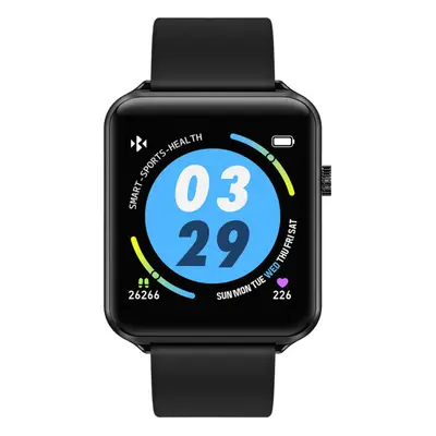 (Black-leather) 1.3' Full Touch Screen Blood Oxygen Heart Rate Monitor Dynamic UI Weather Foreca