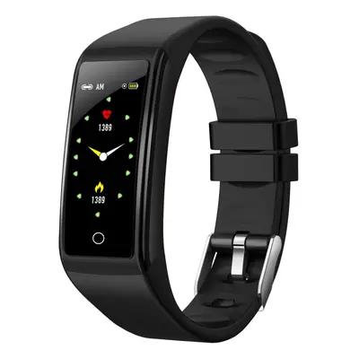 (Black) Custom Watch Face Blood Pressure Menstrual Period Caller ID View Fitness Tracker Long St