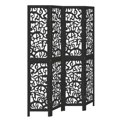 (40 x cm/ piece) vidaXL Room Divider Privacy Screen Privacy Panel Black Solid Wood Paulownia