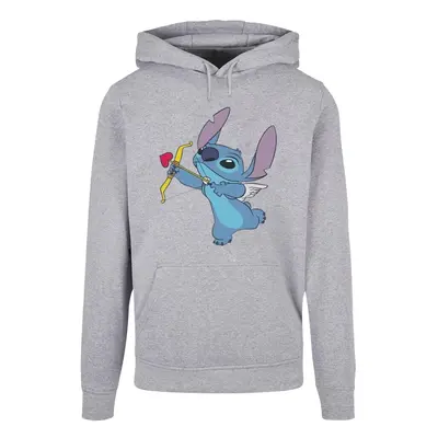 (M, Sports Grey) Disney Womens/Ladies Lilo And Stitch Stitch Cupid Valentines Hoodie