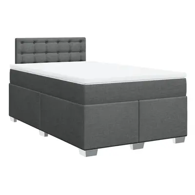 vidaXL Box Spring Bed with Mattress Home Bed Frame Dark Grey 120x190 cm Fabric