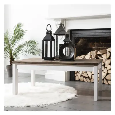 (Canterbury Coffee Table Large in White and Dark Pine ) Canterbury Large Coffee Table